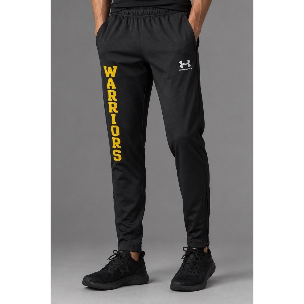 Under Armour Warriors Black Athletic‎ Jogger Pants Mens Medium Zip Ankle NWOT
